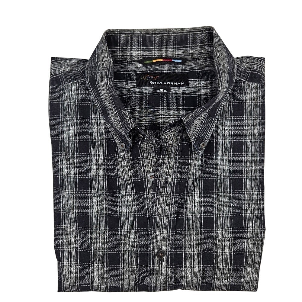 Greg Norman Mens Plaid Button‎ Down Shirt Long Sleeve Casual Dress Size XL